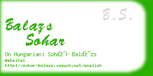 balazs sohar business card